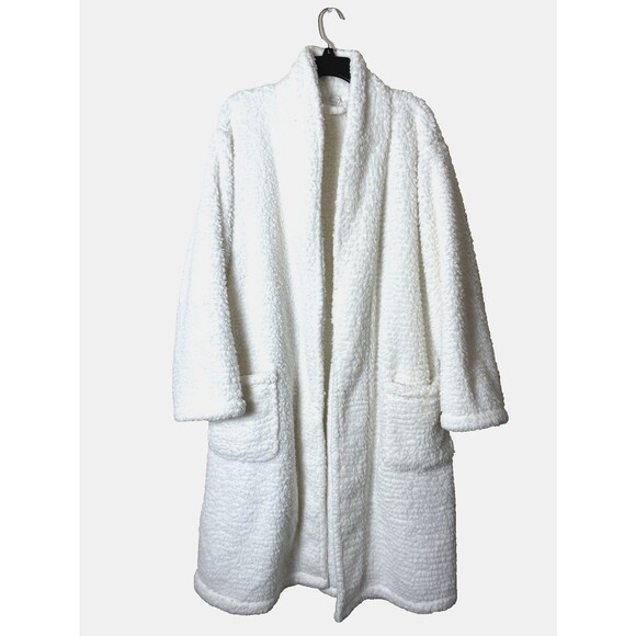 Pottery Barn Other - Pottery Barn Woman's Ivory Soft Textured  Sherpa Robe Size Medium